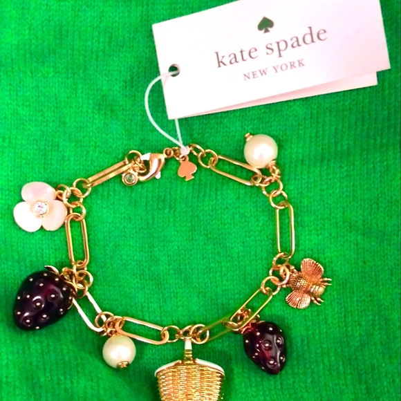 kate spade Jewelry - Kate Spade Picnic Perfect Gold Charm Bracelet